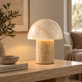 Sorina Travertine Mushroom Table Lamp