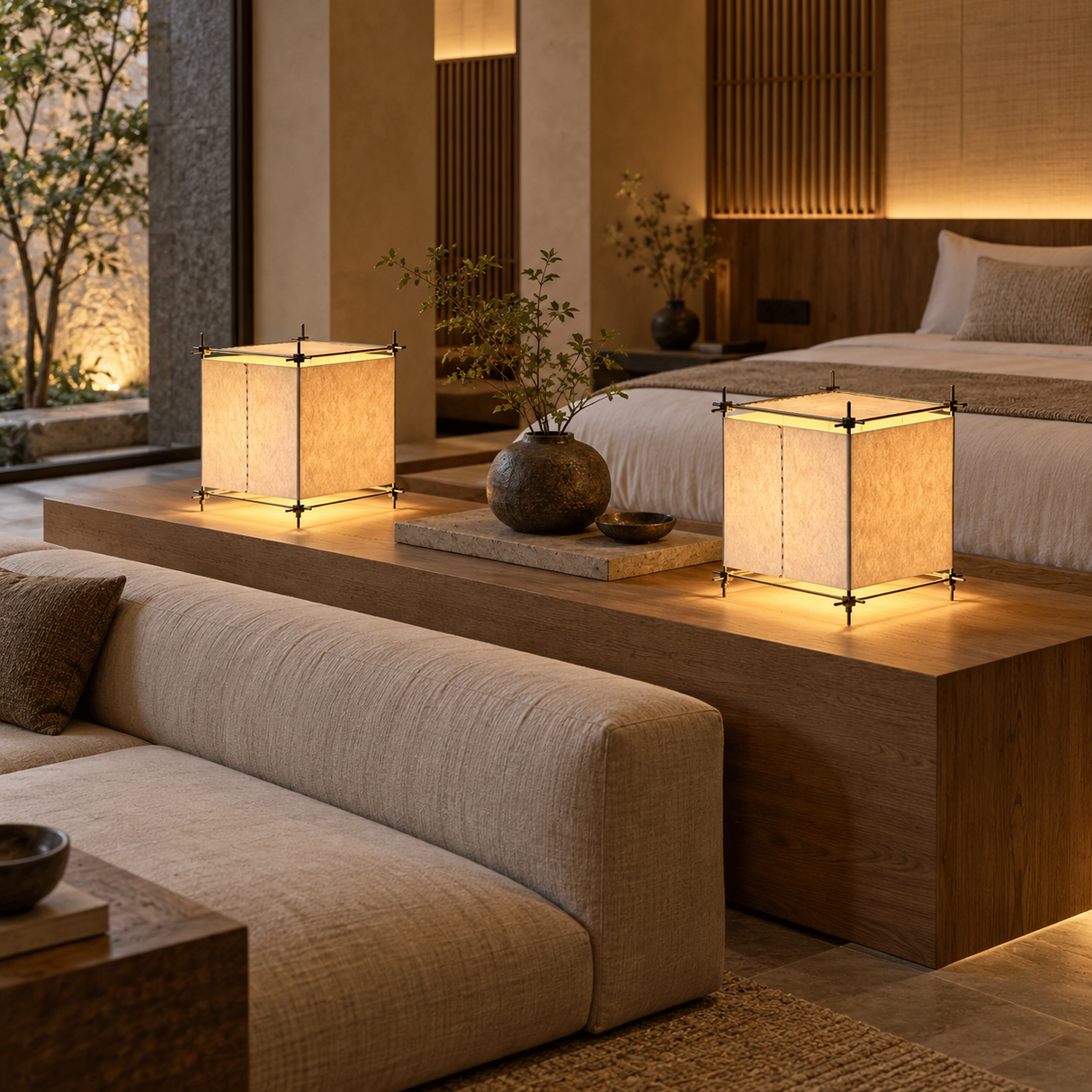 Avela Parchment Cube Table Lamp