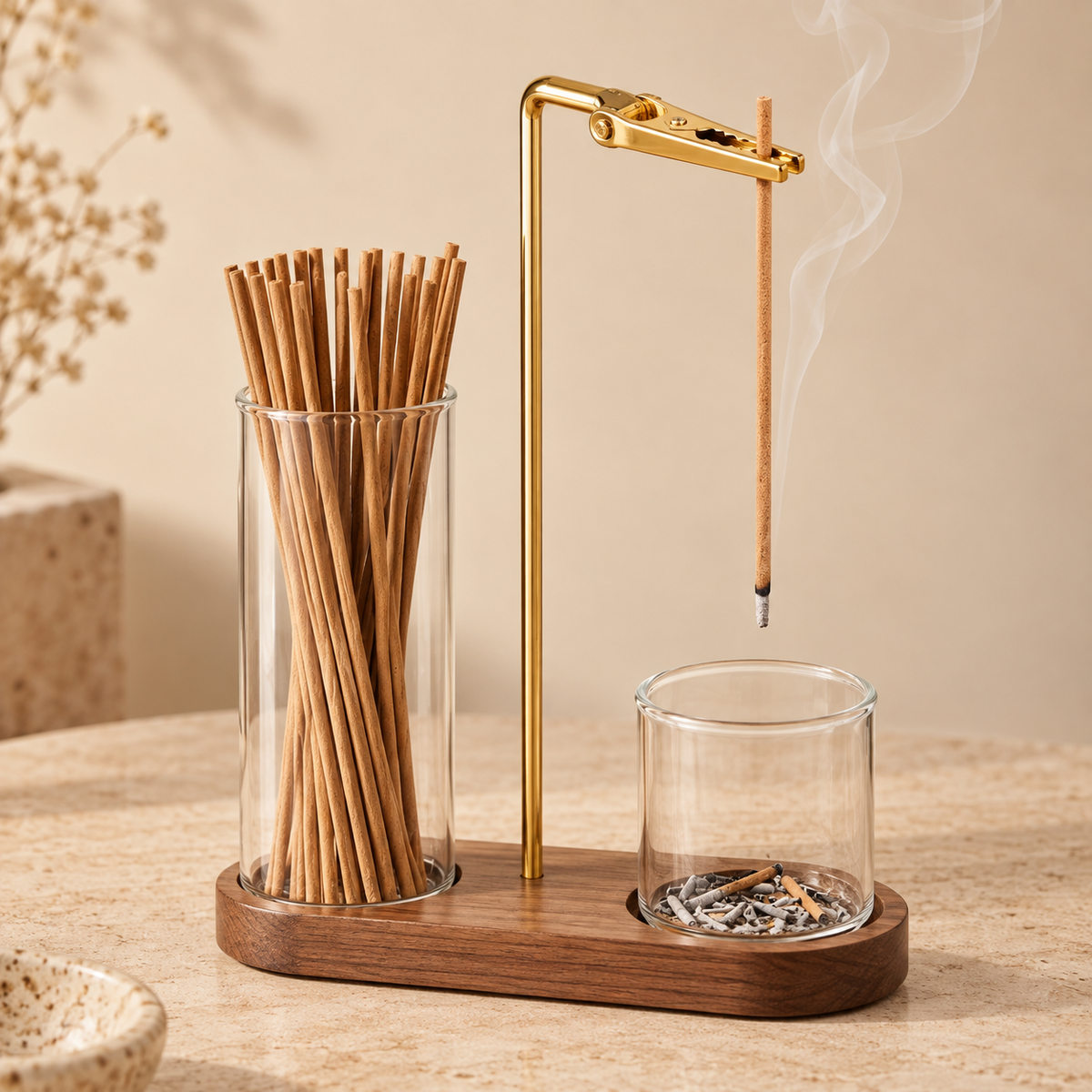 Aeris Glass Incense Holder & Ash Catcher