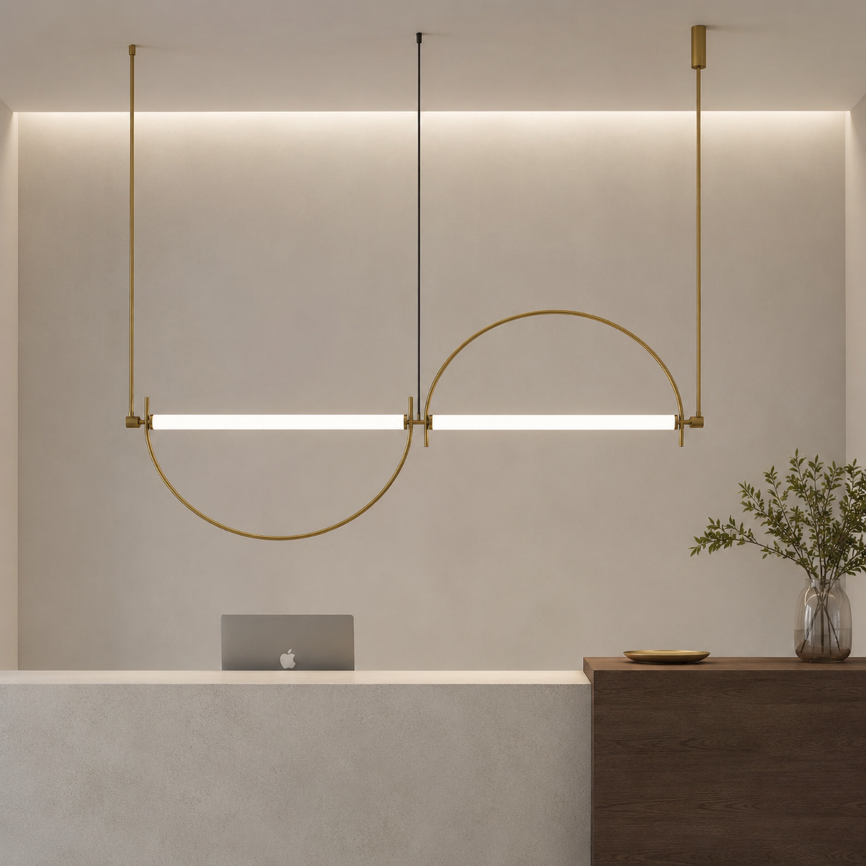 Linea Halo Gold Pendant Light