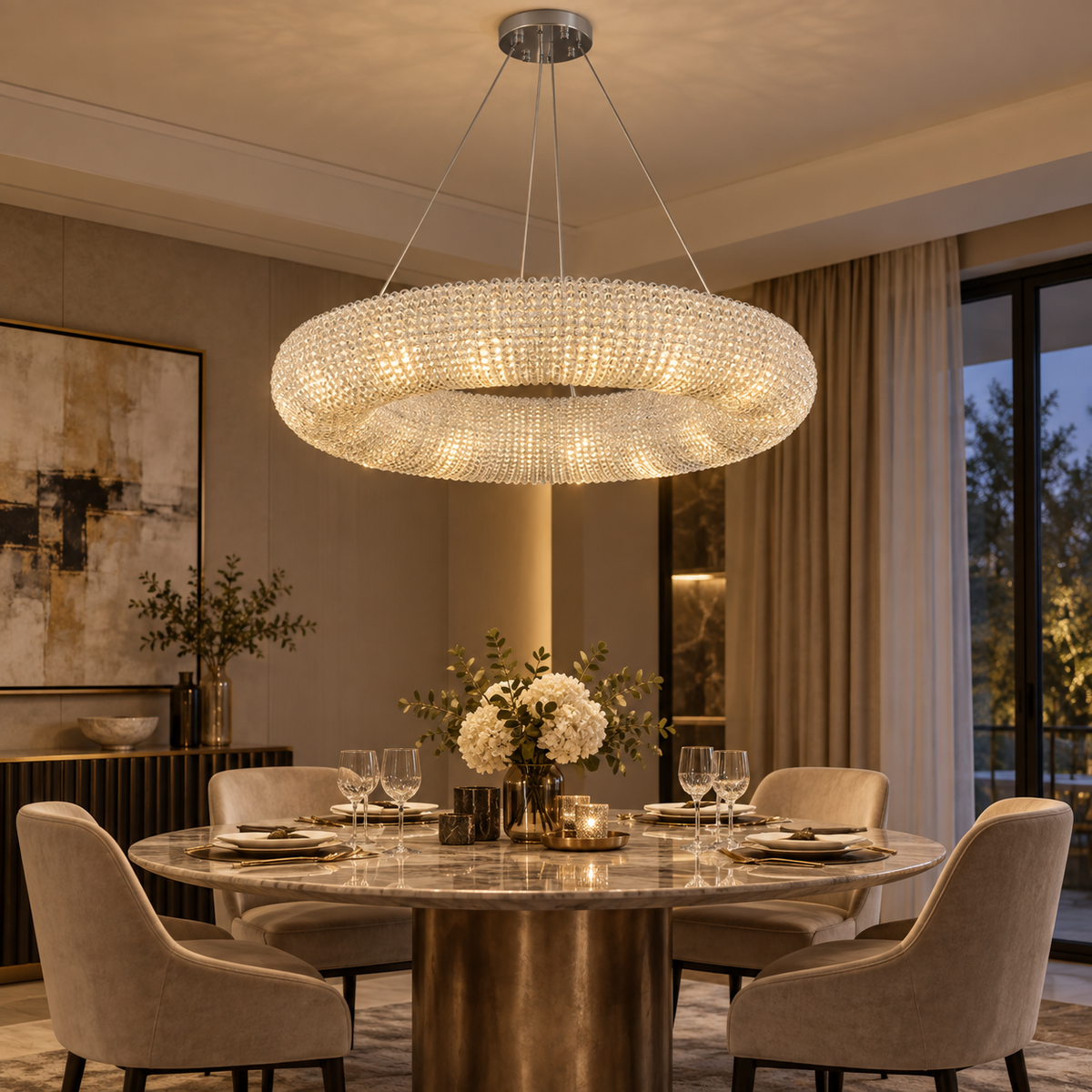 Liora K9 Crystal Ring Chandelier