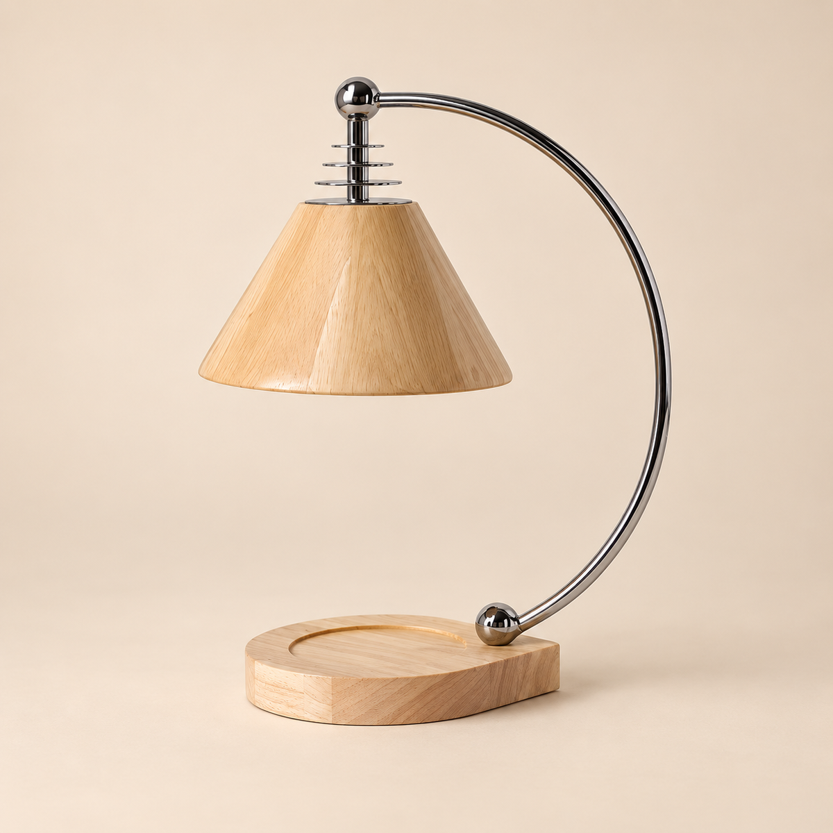 Ardena Wood Arc Candle Warmer Lamp