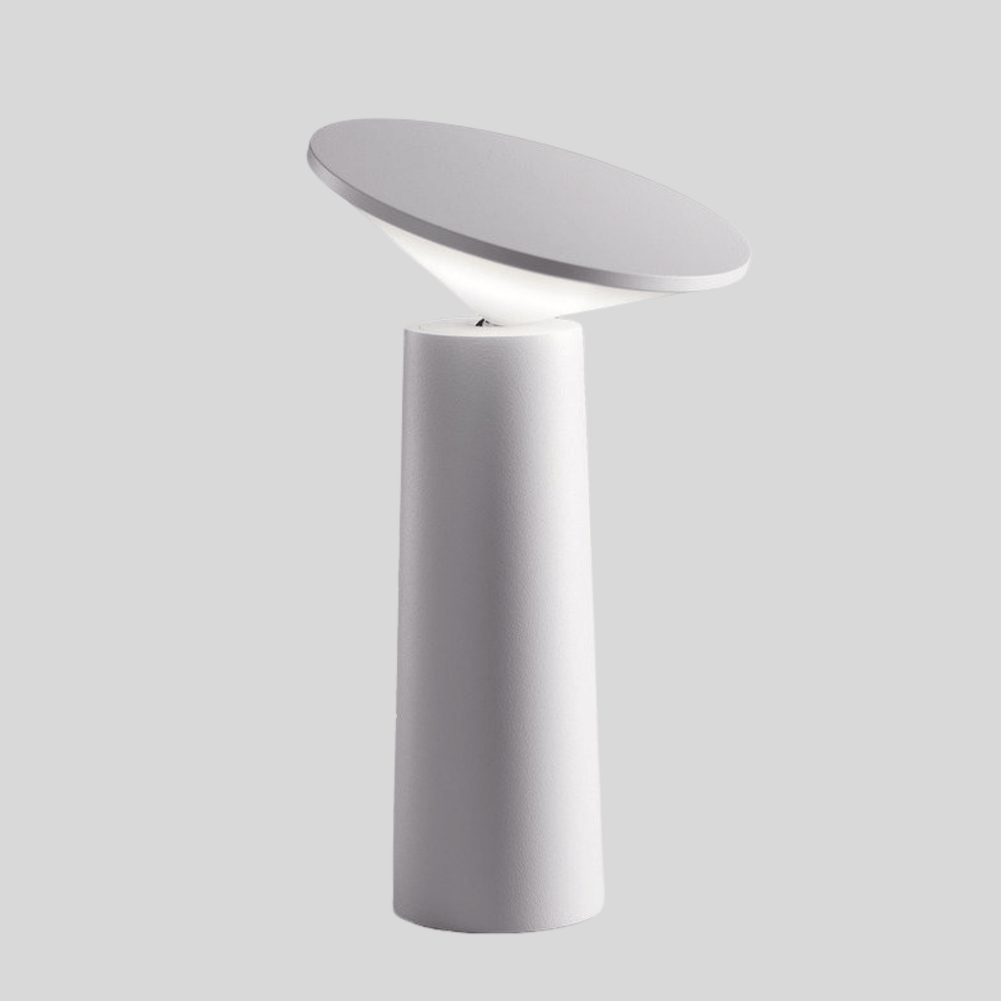 White table lamp on a gray backround