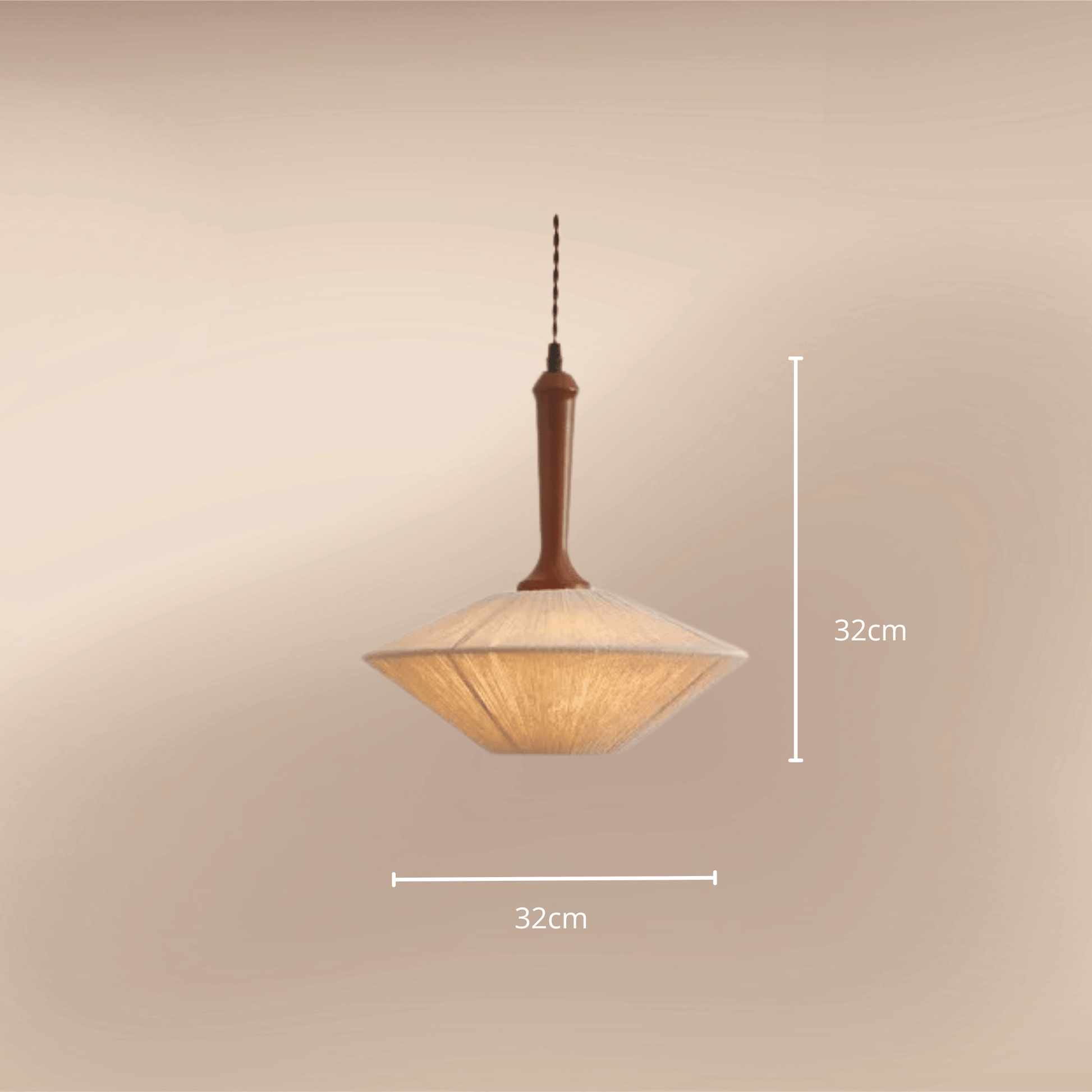 Hand Knitted Cotton Thread Pendant Light with Solid Wood Base – Zen Art Kitchen Pendant Lighting for Serene Ambiance 1