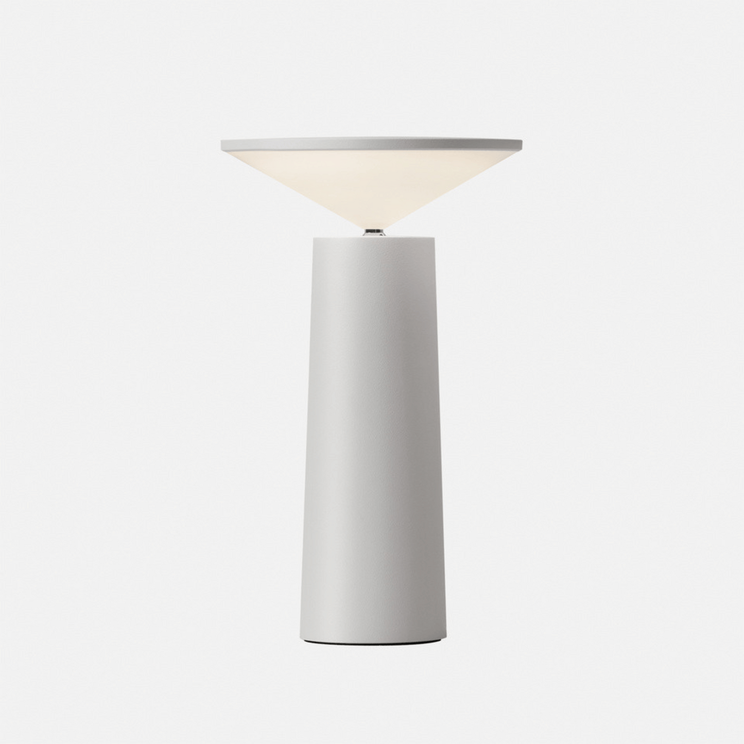 White table lamp on a gray backround
