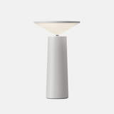 White table lamp on a gray backround