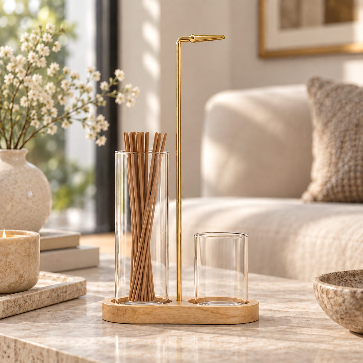Aeris Glass Incense Holder & Ash Catcher
