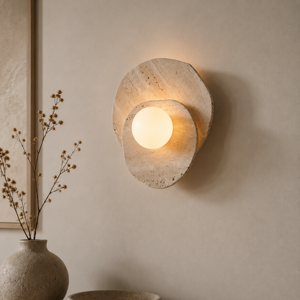 Ventara Marble Disc Wall Lamp