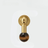 Single brass knob with polished brown gemstone sphere handle on a plain white background.