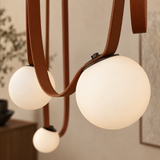 Solenne Leather Strap Globe Chandelier