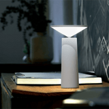 White table lamp on a desk