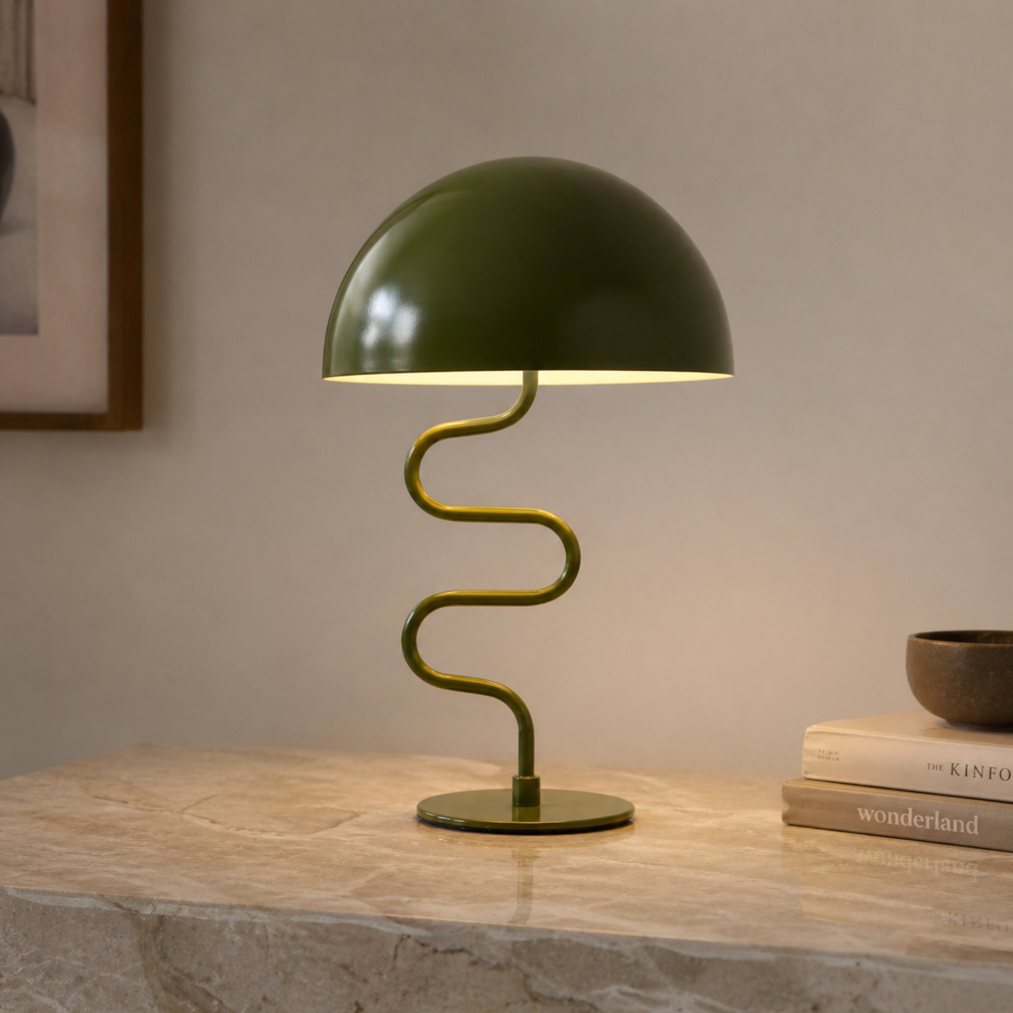 Volnara Twisted Mushroom Table Lamp