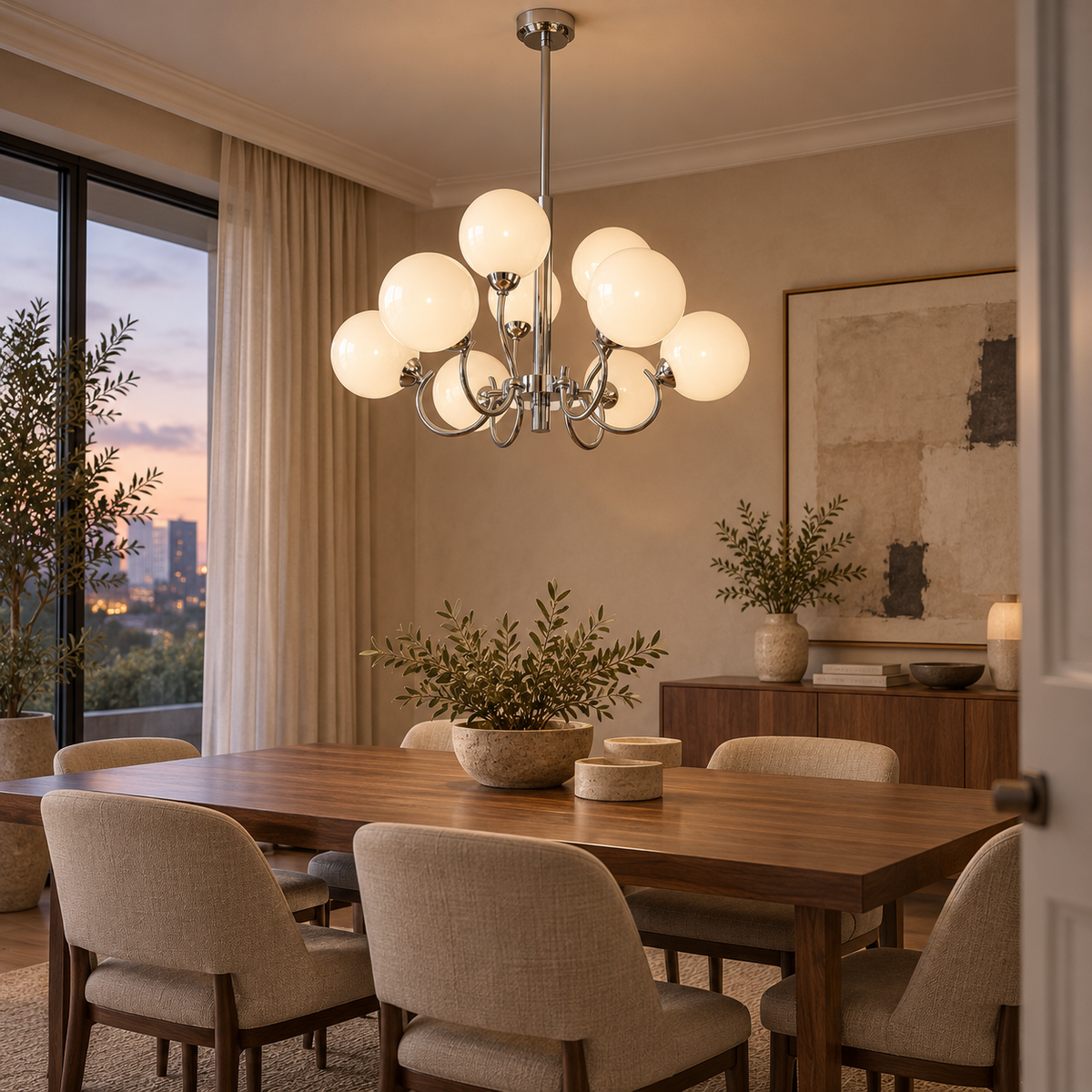 Orlisse 9-Light Glass Globe Chandelier