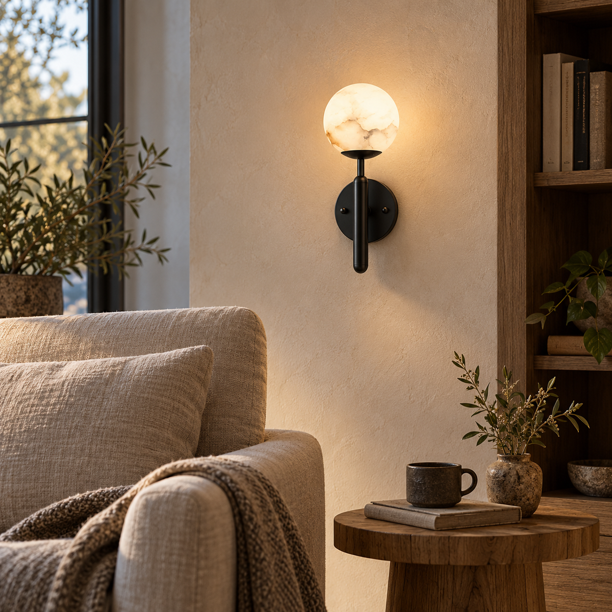 Selvara Marble Globe Wall Light