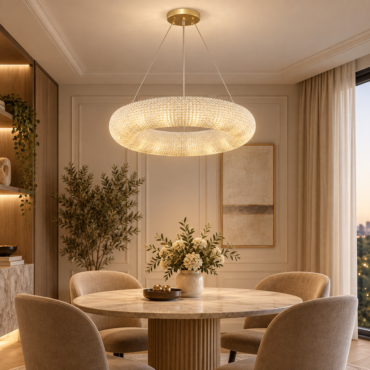 Liora K9 Crystal Ring Chandelier