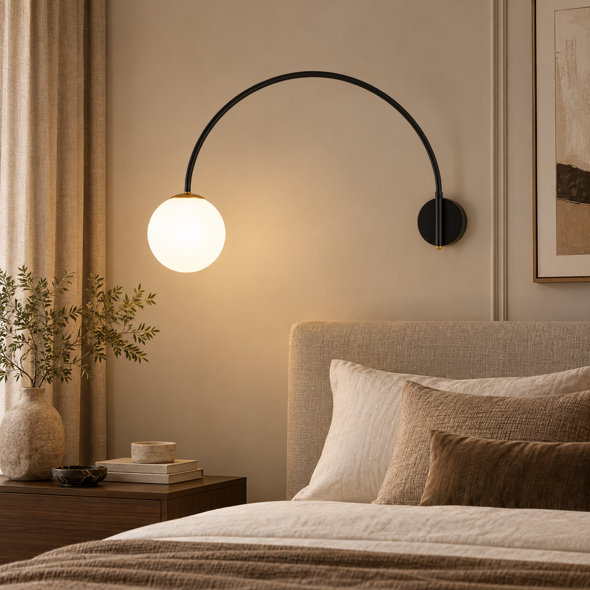 Arcella Swing Arm Globe Wall Light