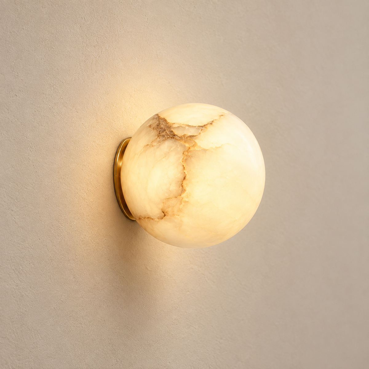 Alvara Alabaster Globe Wall Light