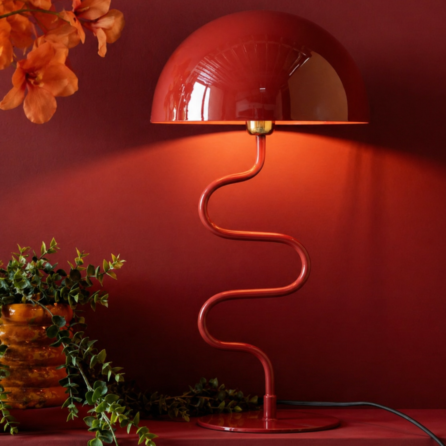 Volnara Twisted Mushroom Table Lamp