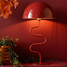 Volnara Twisted Mushroom Table Lamp — minimalist table lamp by Baskoraa