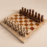 Natural Stone Chess Set - Carved Marble