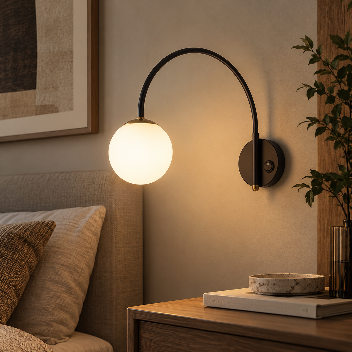 Arcella Swing Arm Globe Wall Light