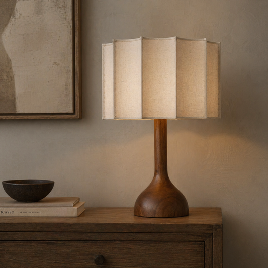 Hikari Pleated Wooden Table Lamp