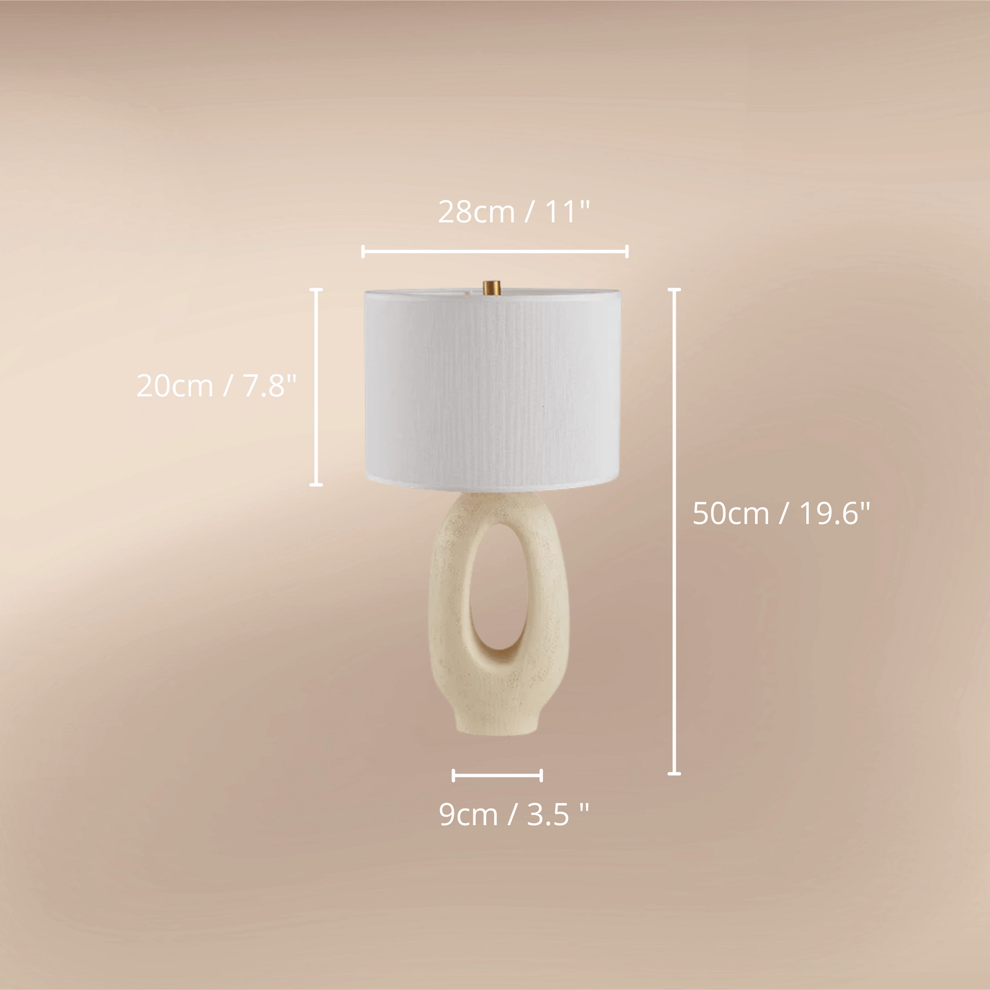 Modern Wabi-sabi table lamp combines artistic design with functionality, making it a perfect addition to your bedroom or living room.Beige & White