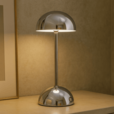 AuroGlow Rechargeable Touch LED Table Lamp styled in a bedroom — modern interior by Baskoraa