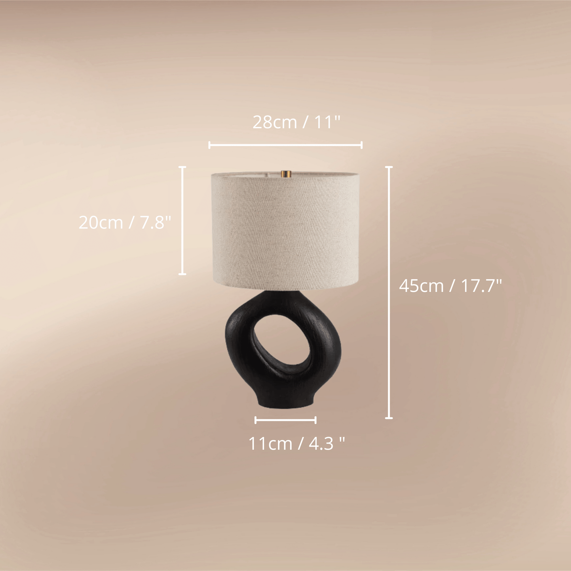 Modern Wabi-sabi table lamp combines artistic design with functionality, making it a perfect addition to your bedroom or living room. Black & Beige