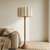 Hikari Pleated Wooden Floor Lamp