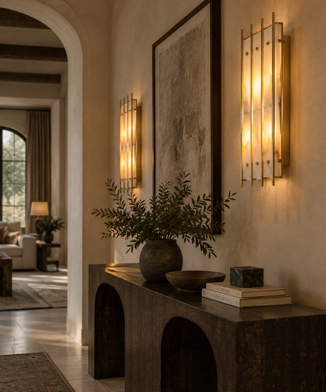 Nerelle Slim Natural Marble Wall Light