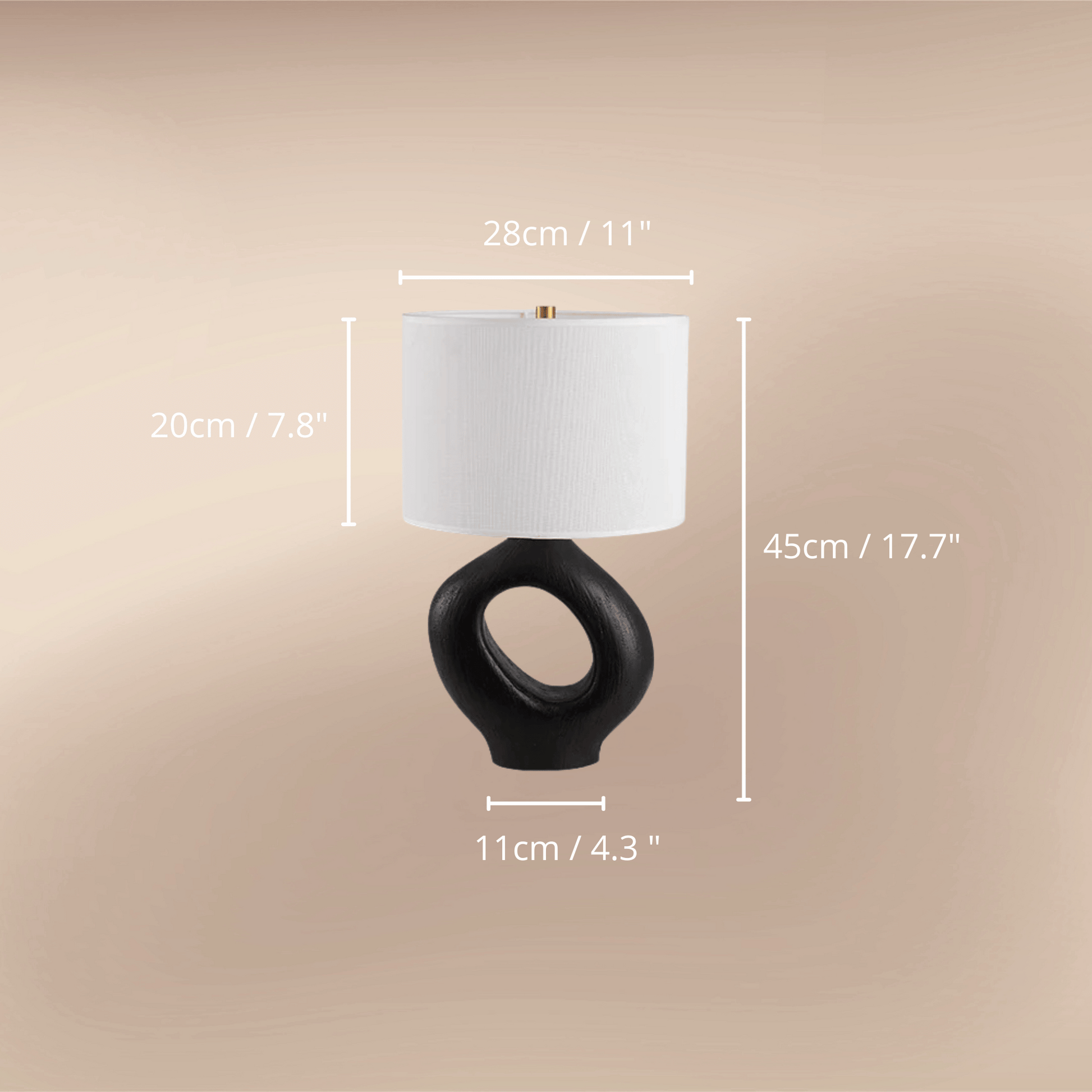Modern Wabi-sabi table lamp combines artistic design with functionality, making it a perfect addition to your bedroom or living room. Black & White