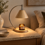 Ardena Wood Arc Candle Warmer Lamp