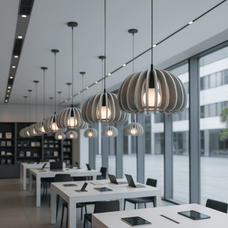 Sonora Felt Pendant Light – Modern Acoustic Noise-Reducing LED Chandelier — minimalist pendant light by Baskoraa