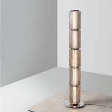 Astra Gray Glass Floor Lamp | Baskoraa