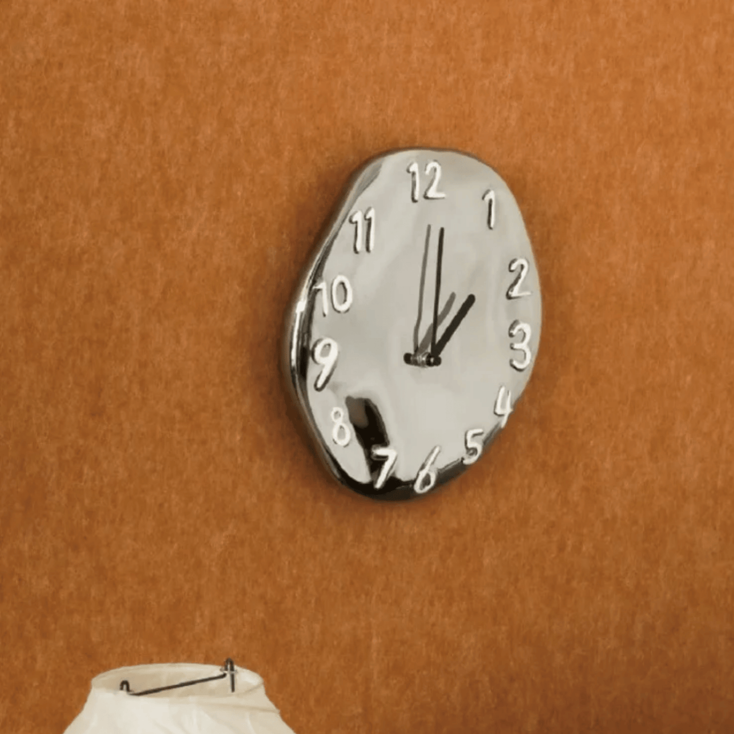 LumoTime Chrome Ceramic Wall Clock