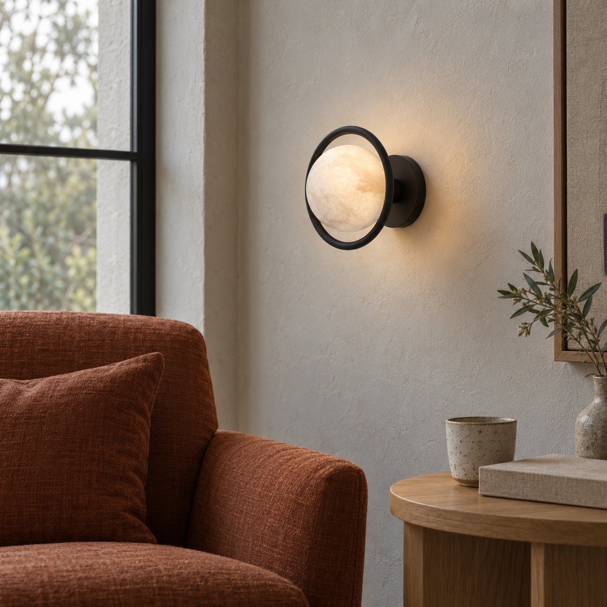 Caldris Marble Halo Wall Light