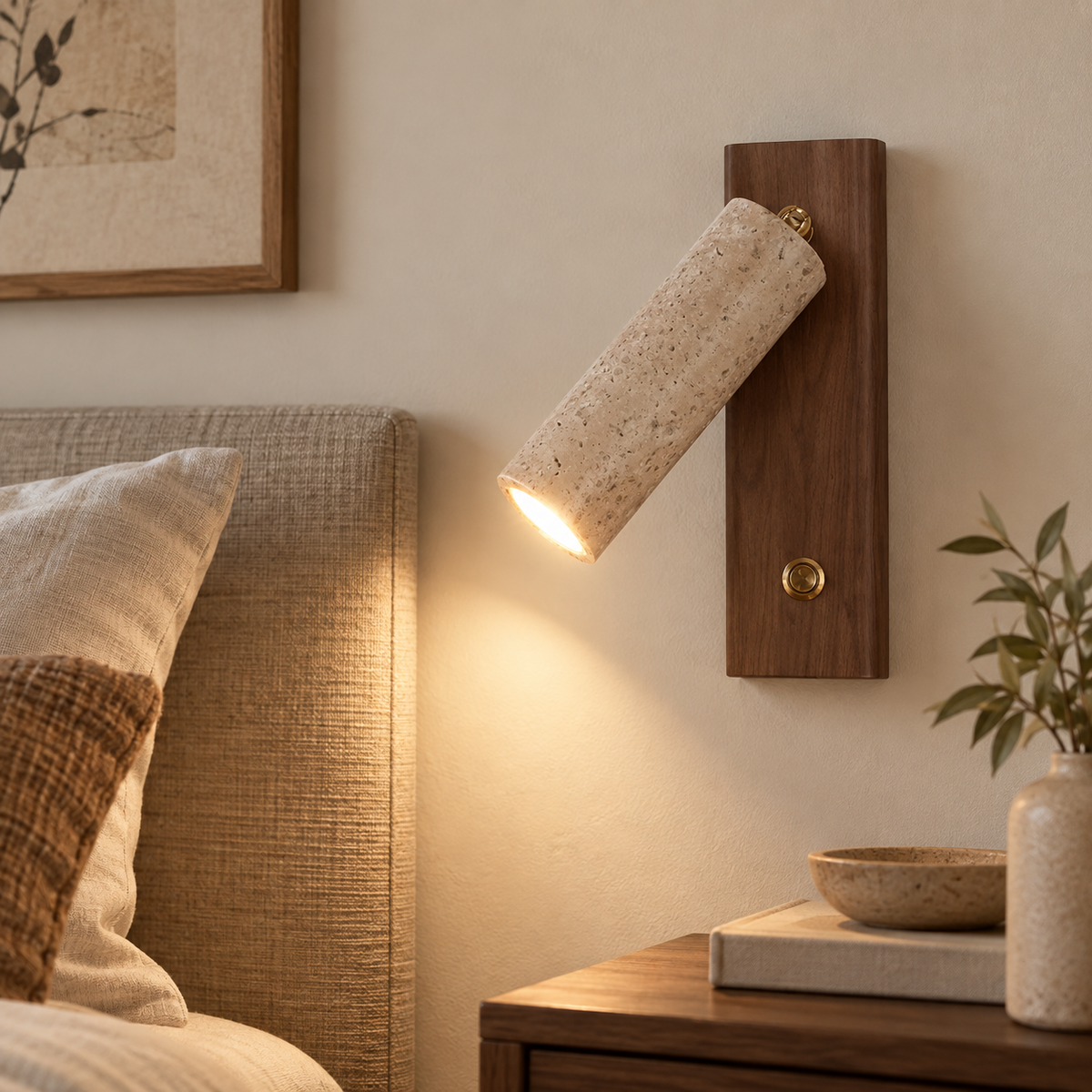 Maren Travertine Adjustable Wall Light