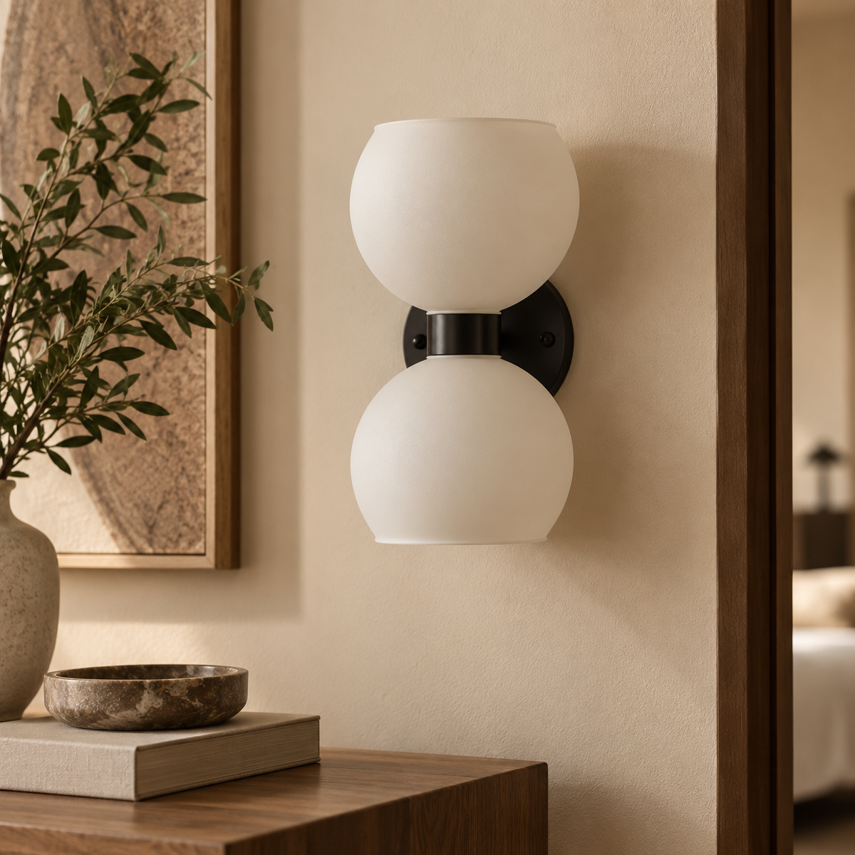 Virelle Double Globe Glass Wall Light