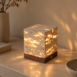 Caelia Travertine Cube Night Light