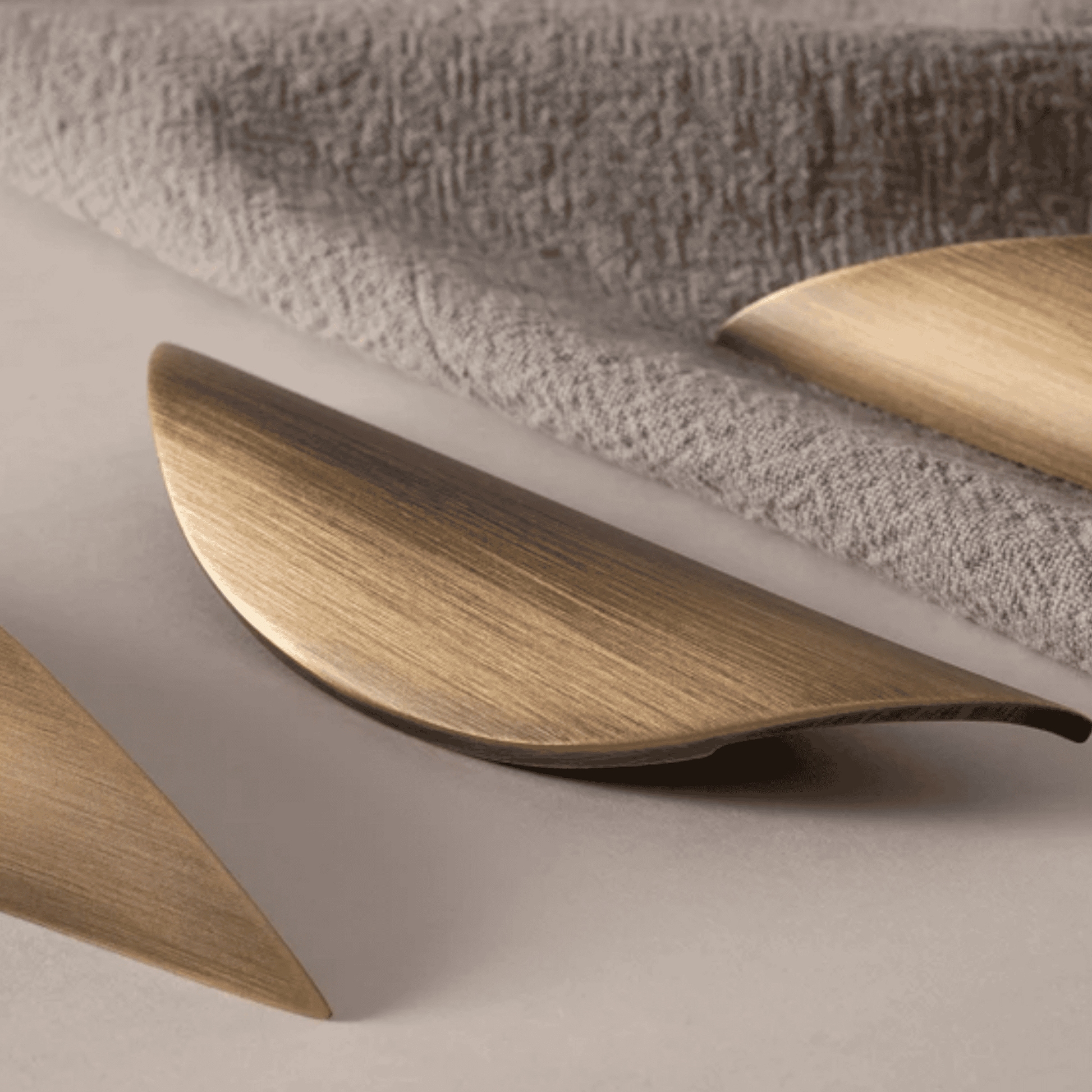 Wooden leaf-shaped objects on a textured surface