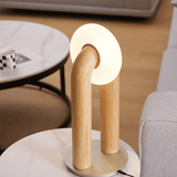 Lunari Solid Wood Touch-Control Table Lamp