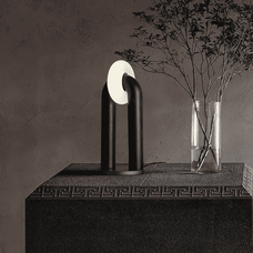 Lunari Solid Wood Touch-Control Table Lamp — minimalist table lamp by Baskoraa