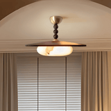 HeritageGlow Ceiling Lamp – Medieval Vintage Wood & Glass Fixture — modern ceiling light by Baskoraa