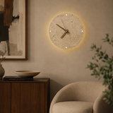 Solis Travertine Clock Wall Light