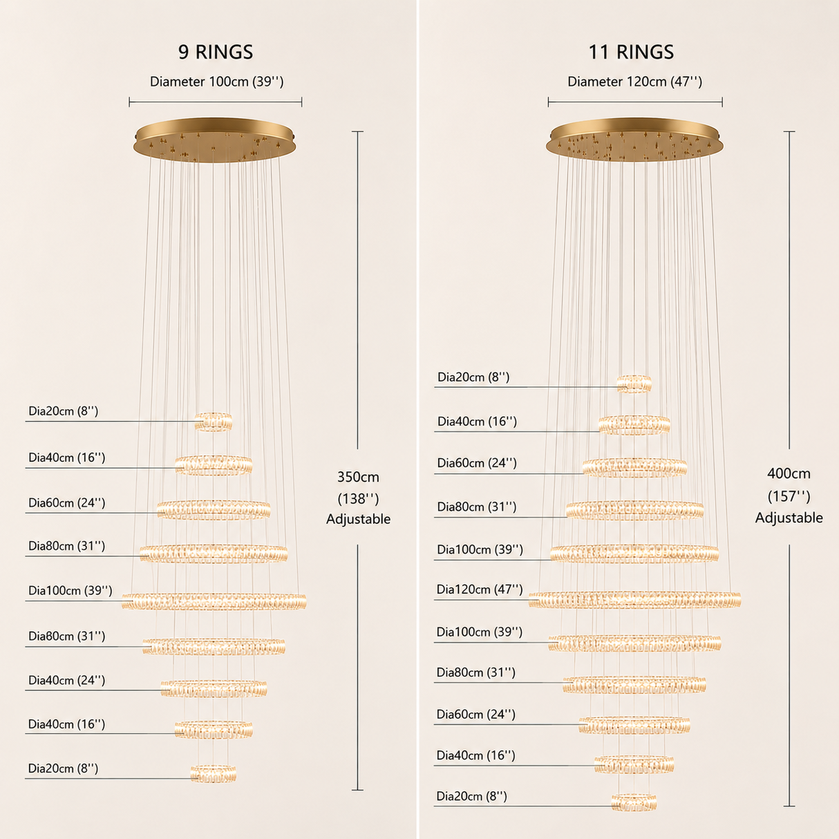 Auralis Éclat Luxury Crystal Chandelier, alternate view 9