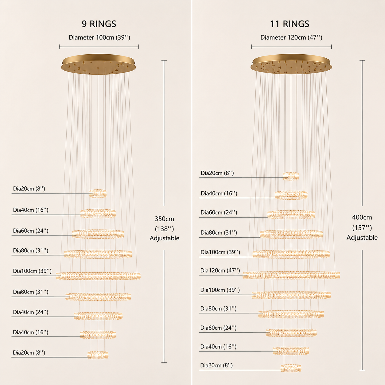 Auralis Éclat Luxury Crystal Chandelier, alternate view 9