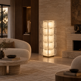 Vetra Milk Glass Column Floor Lamp