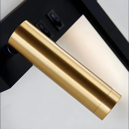 Gold cylindrical object on a black background