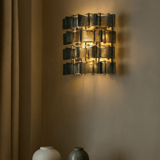 Lumière Blue Éclat Art Deco Wall Sconce — glass wall sconce for dining room